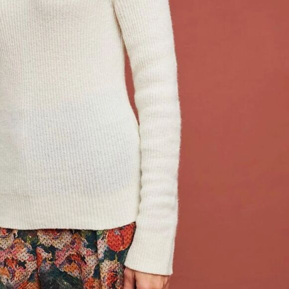 ANTHROPOLOGIE MOTH Cross Front Pullover Sweater Ivory Cream Women’s Size XS - Picture 5 of 9